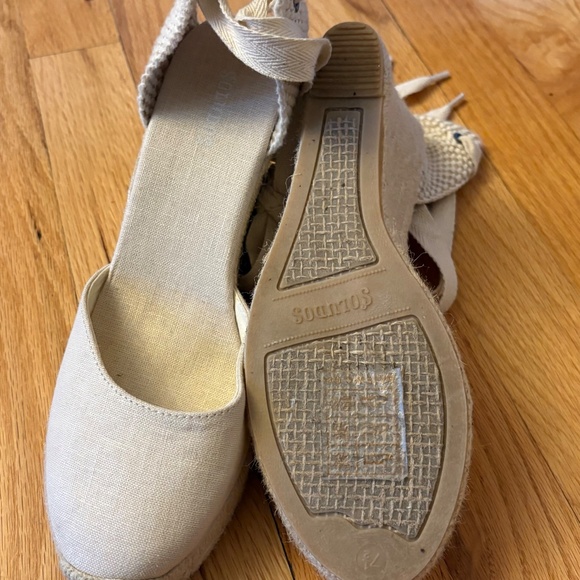 Soludos Espadrilles Ankle Wrap Cream/off white 7.5 New - Picture 5 of 5
